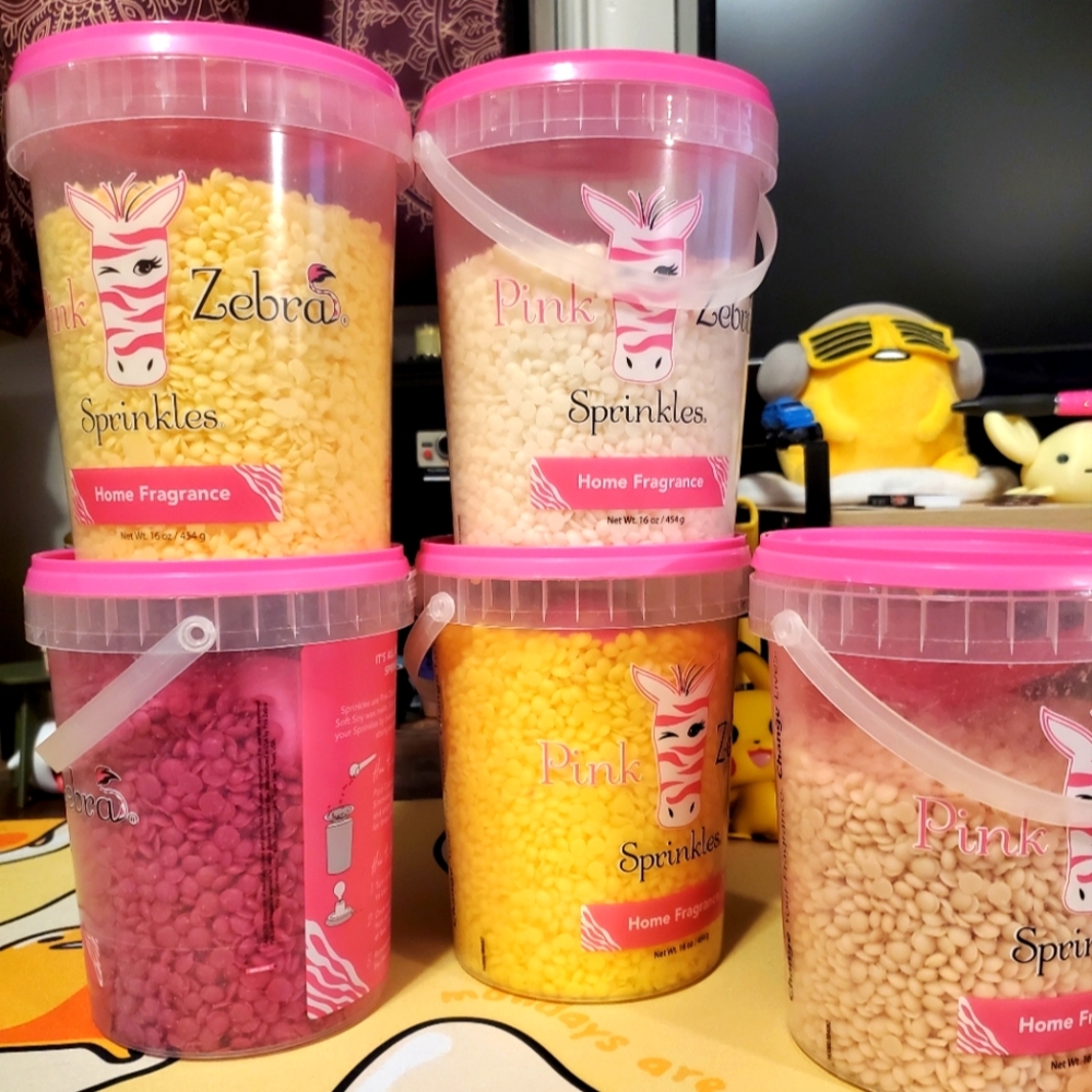 Pink Zebra Wax Sprinkle Buckets